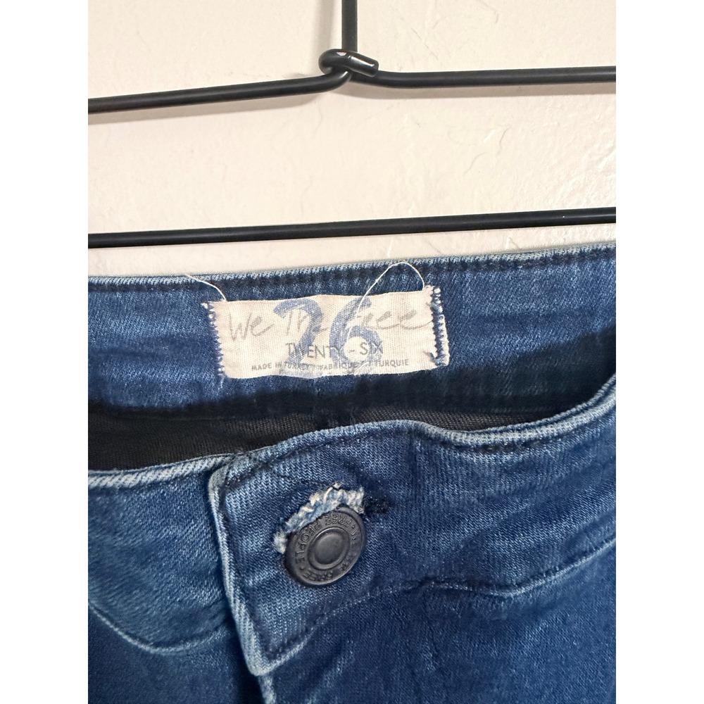 Free People We The Free Just Float On Flare Jeans Blue High Rise Bell Bottom 26 - Picture 5 of 9